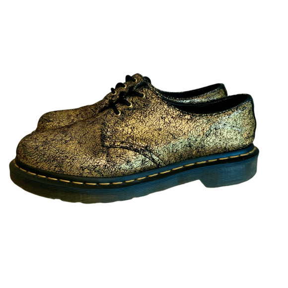 Doc Martens Pascal Crackle Gold Oxfords - Picture 1 of 11